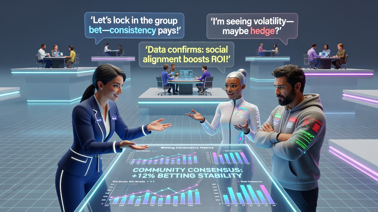 Players engaging through customized avatars in a multiplayer digital casino environment showing social betting interactions
