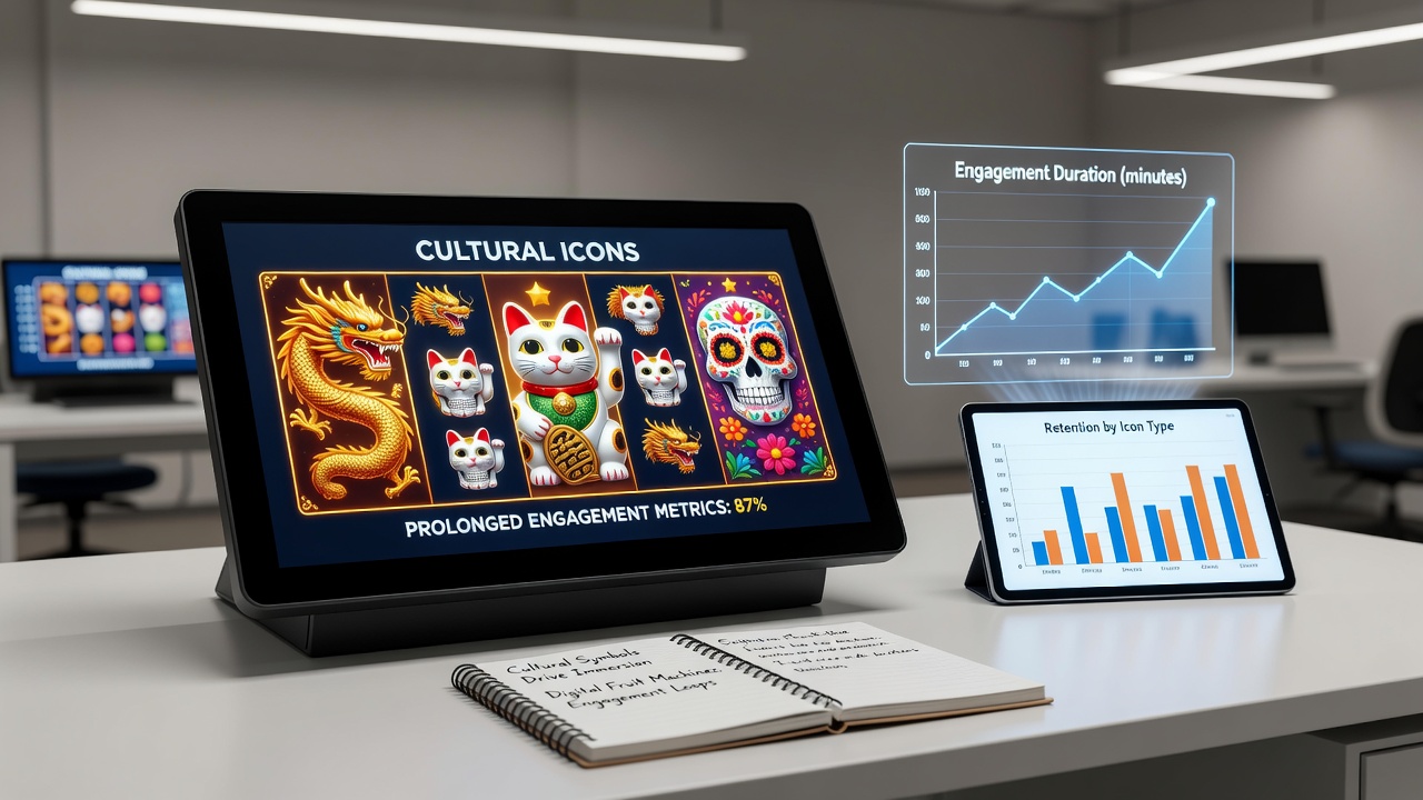 Close-up of digital slot interface showing mixed cultural symbols including Egyptian hieroglyphs alongside Western playing card elements