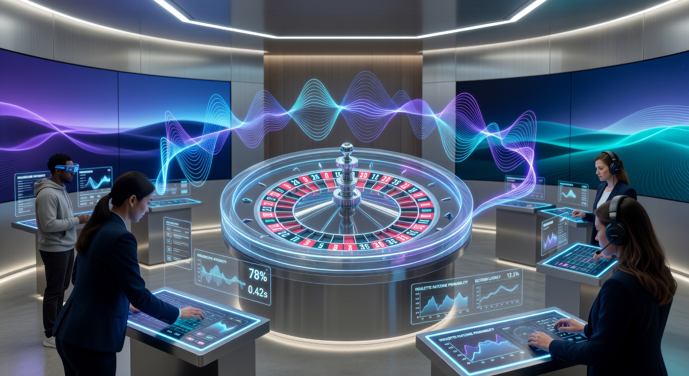 Close-up of digital roulette betting grid with overlaid audio waveform visualization during active play